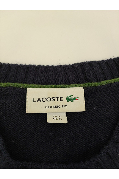 LACOSTE Pánský vlněný pulovr modrý basic Velikost M | LACOSTE | obrázek 4