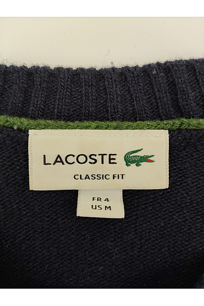 LACOSTE Pánský vlněný pulovr modrý basic Velikost M | LACOSTE | obrázek 6
