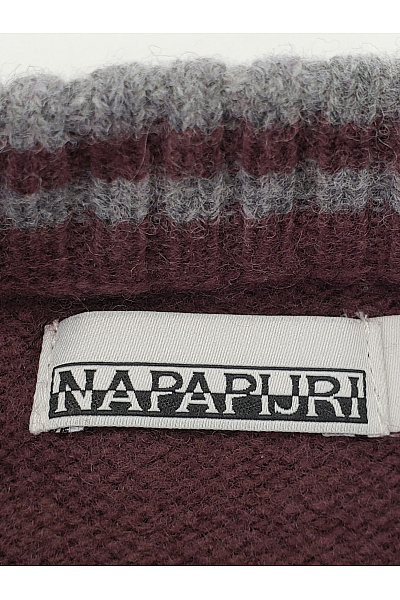 NAPAPIJRI Pánský vlněný pulovr vínový pletený basic Vel. XXL | NAPAPIJRI | obrázek 7