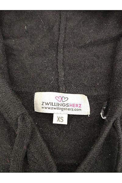 Zwillingsherz Dámský černý kašmírový pulovr s kapucí Vel. XS | Zwillingsherz | obrázek 5