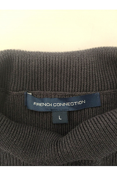 French Connection Černé pletené úpletové šaty s dlouhým rukávem a odhalenými rameny Velikost L | French Connection | obrázek 5