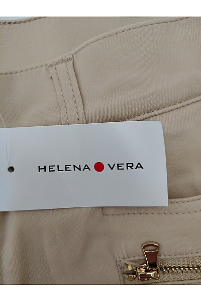 HELENA VERA Béžové bavlněné kalhoty s kapsami a vysokým pasem Vel. DE 42 | HELENA VERA | obrázek 7