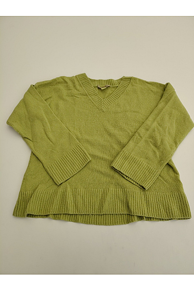 Smith & Soul Dámský Khaki Pletený Pulovr Do Véčka Oversized Vel. XL