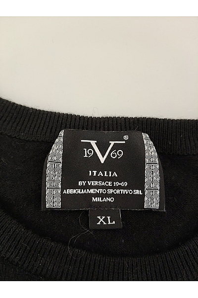 VERSACE Černý vlněný pulovr s dlouhým rukávem basic Vel. XL | VERSACE | obrázek 4
