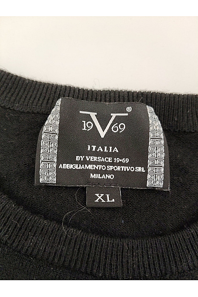 VERSACE Černý vlněný pulovr s dlouhým rukávem basic Vel. XL | VERSACE | obrázek 5