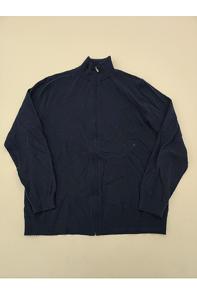 LAWRENCE GREY Pánský modrý vlněný merino kardigan na zip se stojáčkem Vel. XXL | LAWRENCE GREY | obrázek 2