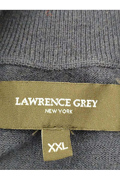 LAWRENCE GREY Pánský modrý vlněný merino kardigan na zip se stojáčkem Vel. XXL | LAWRENCE GREY | obrázek 7