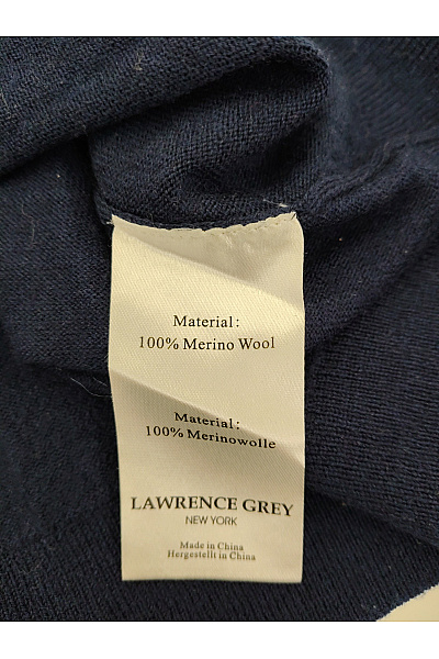 LAWRENCE GREY Pánský modrý vlněný merino kardigan na zip se stojáčkem Vel. XXL | LAWRENCE GREY | obrázek 9