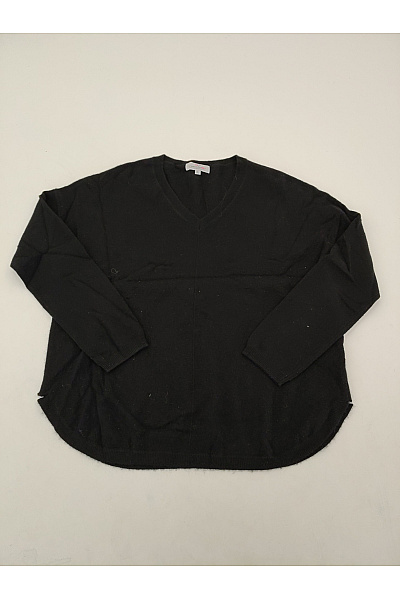 Zwillingsherz Dámský černý kašmírový pulovr s výstřihem do V oversized Vel. XL | Zwillingsherz | obrázek 2