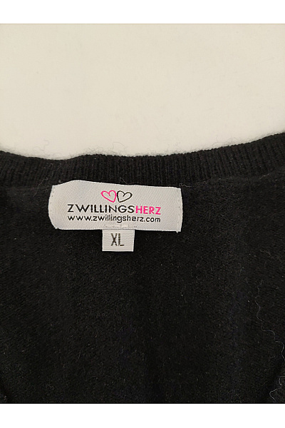 Zwillingsherz Dámský černý kašmírový pulovr s výstřihem do V oversized Vel. XL | Zwillingsherz | obrázek 4