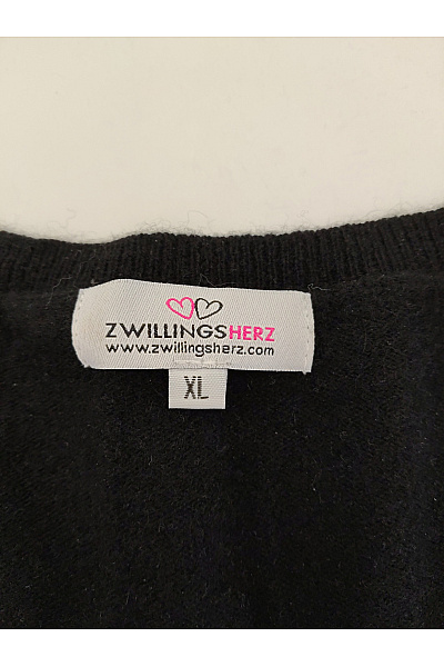 Zwillingsherz Dámský černý kašmírový pulovr s výstřihem do V oversized Vel. XL | Zwillingsherz | obrázek 5