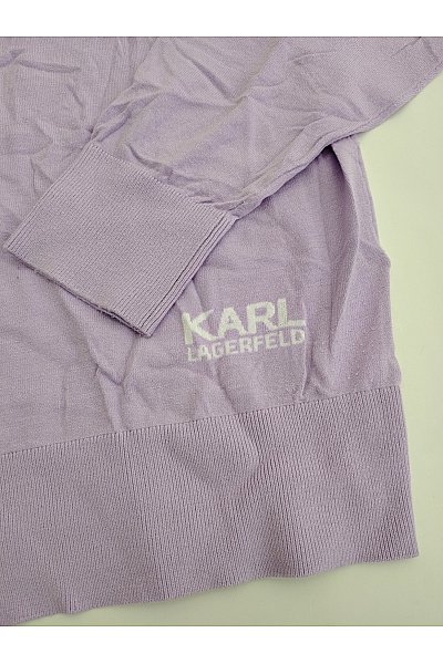 Karl Lagerfeld Fialový pánský pulovr s výstřihem do V basic Velikost XXL | Karl Lagerfeld | obrázek 2