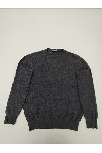 MAX TONSO CASHMERE Šedý Kašmírový Pulovr Basic Velikost S