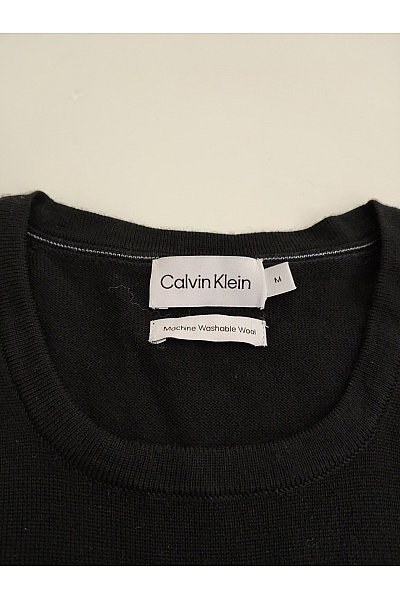 Calvin Klein Černý vlněný pulovr basic Velikost M | Calvin Klein | obrázek 3