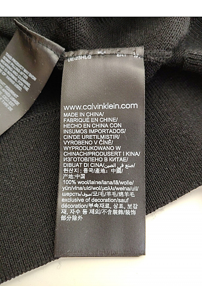 Calvin Klein Černý vlněný pulovr basic Velikost M | Calvin Klein | obrázek 4