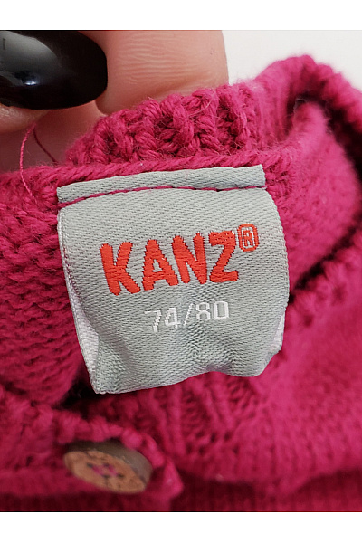 kanz Dětský růžový bavlněný svetr s bambulkami Vel. EU 74/80 | kanz | obrázek 8