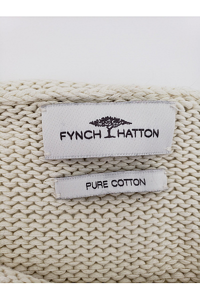 FYNCH-HATTON Béžový bavlněný pletený pulovr s dlouhým rukávem Vel. L | FYNCH-HATTON | obrázek 6