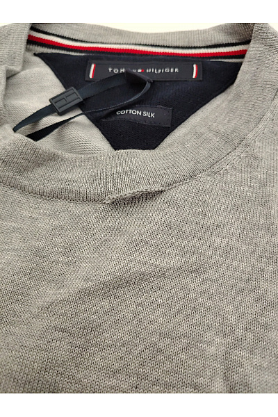 TOMMY HILFIGER Šedý bavlněný pulovr basic Velikost S | TOMMY HILFIGER | obrázek 4