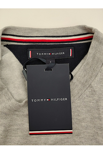 TOMMY HILFIGER Šedý bavlněný pulovr basic Velikost S | TOMMY HILFIGER | obrázek 5