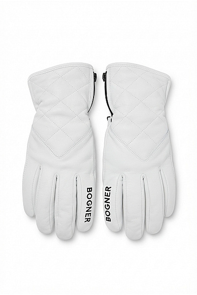 Bogner Bílé Prošívané Outdoorové Rukavice