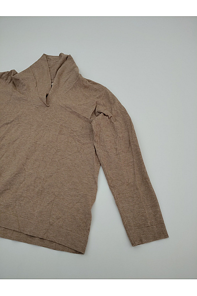 Belinda Gold Hnědý dámský pulovr s výstřihem do V oversized Velikost EU 48 | Belinda Gold | obrázek 3