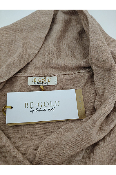 Belinda Gold Hnědý dámský pulovr s výstřihem do V oversized Velikost EU 48 | Belinda Gold | obrázek 4