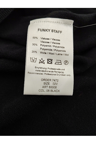 FUNKY STAFF Černý dámský oversized pulovr s dlouhým rukávem Vel. S/M | FUNKY STAFF | obrázek 5
