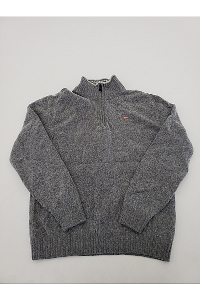 NAPAPIJRI Šedý vlněný pulovr se stojáčkem na zip Vel. XXL | NAPAPIJRI | obrázek 2