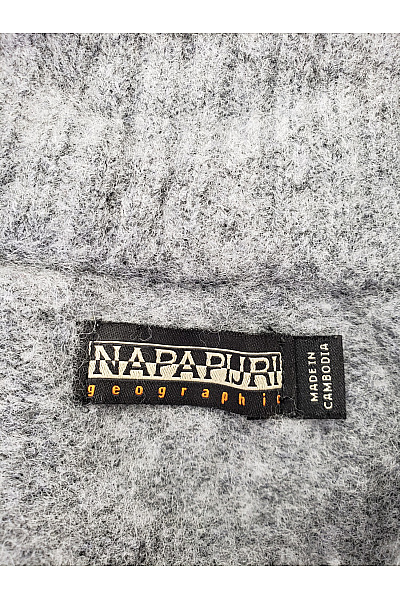 NAPAPIJRI Šedý vlněný pulovr se stojáčkem na zip Vel. XXL | NAPAPIJRI | obrázek 7