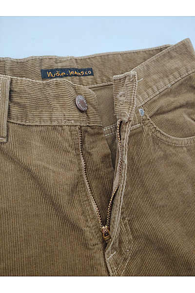 Nudie Jeans Pánské hnědé manšestrové kalhoty bavlněné rovné Vel. US W30 L32 | Nudie Jeans | obrázek 5