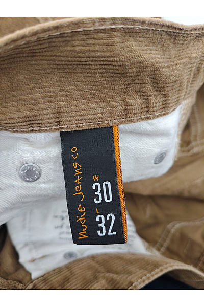 Nudie Jeans Pánské hnědé manšestrové kalhoty bavlněné rovné Vel. US W30 L32 | Nudie Jeans | obrázek 7