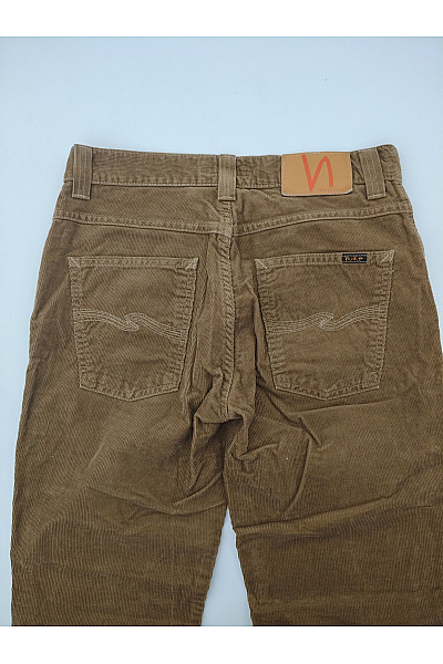 Nudie Jeans Pánské hnědé manšestrové kalhoty bavlněné rovné Vel. US W30 L32 | Nudie Jeans | obrázek 10