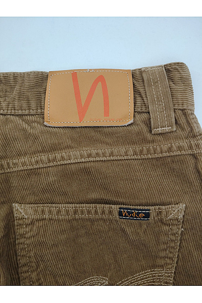 Nudie Jeans Pánské hnědé manšestrové kalhoty bavlněné rovné Vel. US W30 L32 | Nudie Jeans | obrázek 11