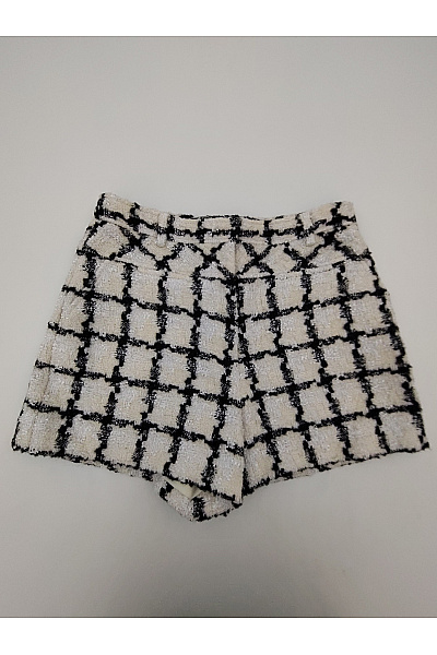 DIANE Von FURSTEBERG Černobílé Kostkované Mini šortky Elegantní Vel. M