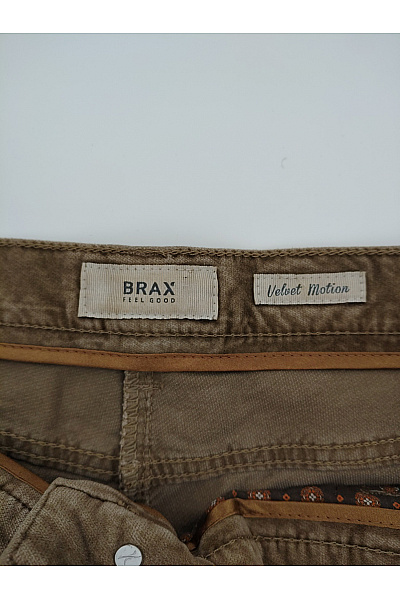 BRAX Hnědé manšestrové bavlněné kalhoty rovné s kapsami Vel. L | BRAX | obrázek 6