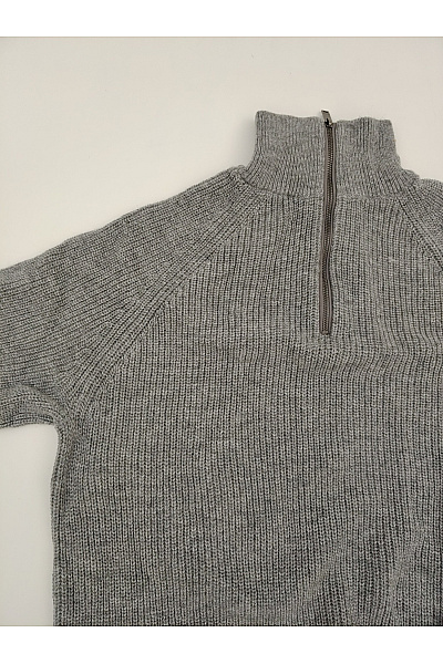 HACKETT Šedý vlněný pulovr se stojáčkem na zip Vel. L | HACKETT | obrázek 4