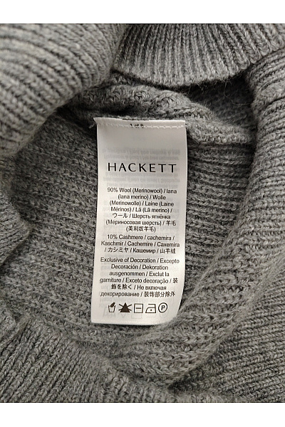 HACKETT Šedý vlněný pulovr se stojáčkem na zip Vel. L | HACKETT | obrázek 5
