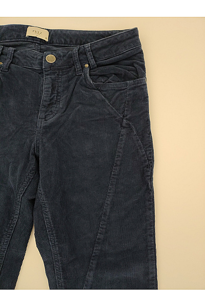 PULZ JEANS Dámské modré manšestrové džíny rovné s kapsami Velikost EU 44 | PULZ JEANS | obrázek 3