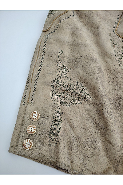 Trachten Deiser Béžové kožené kraťasy s páskem vintage Vel. EU 56 | Trachten Deiser | obrázek 6