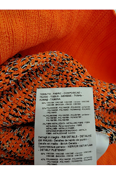 Hermann Lange Oranžový pletený pulovr s ažurovým vzorem Vel. XS | Hermann Lange | obrázek 8