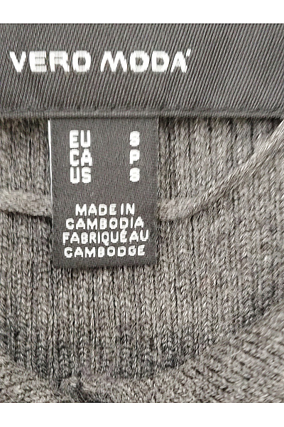 VERO MODA Šedý pletený žebrovaný pulovr s límečkem na knoflíky Velikost EU S | VERO MODA | obrázek 6