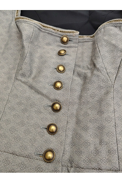 Turi Landhaus Šedé midi dirndl šaty propínací elegantní retro Velikost DE 34 | Turi Landhaus | obrázek 4