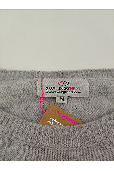 Zwillingsherz Šedý kašmírový pulovr basic Velikost M | Zwillingsherz | obrázek 3