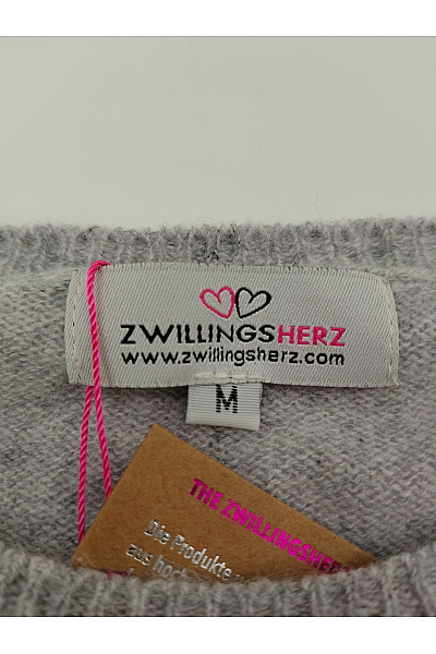Zwillingsherz Šedý kašmírový pulovr basic Velikost M | Zwillingsherz | obrázek 4