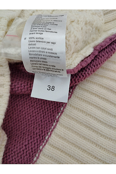 Jana Ina Béžový fialový pletený kardigan na knoflíky do véčka Velikost IT 38 | Jana Ina | obrázek 8