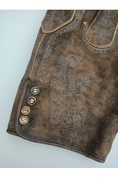 Trachten Deiser Pánské kožené kraťasy s kšandami vintage retro Velikost DE 48 | Trachten Deiser | obrázek 2