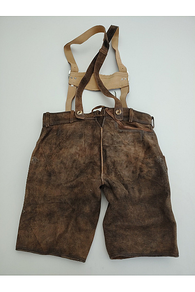 Trachten Deiser Pánské kožené kraťasy s kšandami vintage retro Velikost DE 48 | Trachten Deiser | obrázek 5
