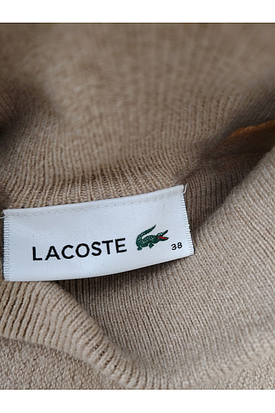 LACOSTE Béžový vlněný rolák pulovr Vel. EU 38 | LACOSTE | obrázek 5