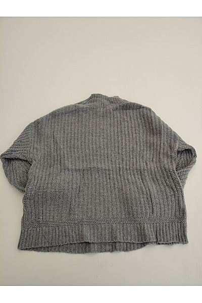 ESISTO Šedý vlněný pulovr se stojáčkem pletený oversized Velikost XL | ESISTO | obrázek 5