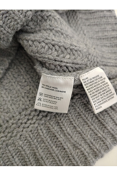 ESISTO Šedý vlněný pulovr se stojáčkem pletený oversized Velikost XL | ESISTO | obrázek 6
